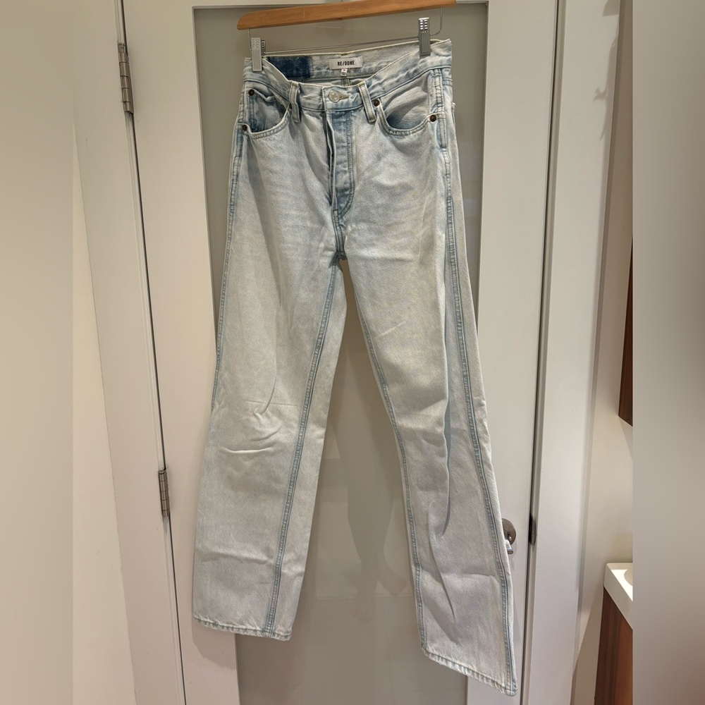 Redone Pale Blue Denim Jeans